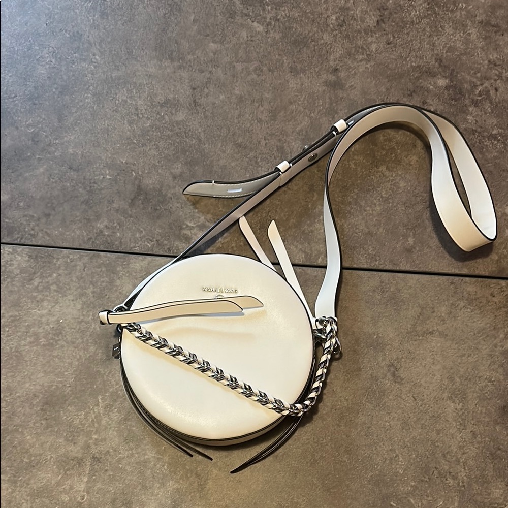 Michael Kors White Crossbody Bag with Silver Studs